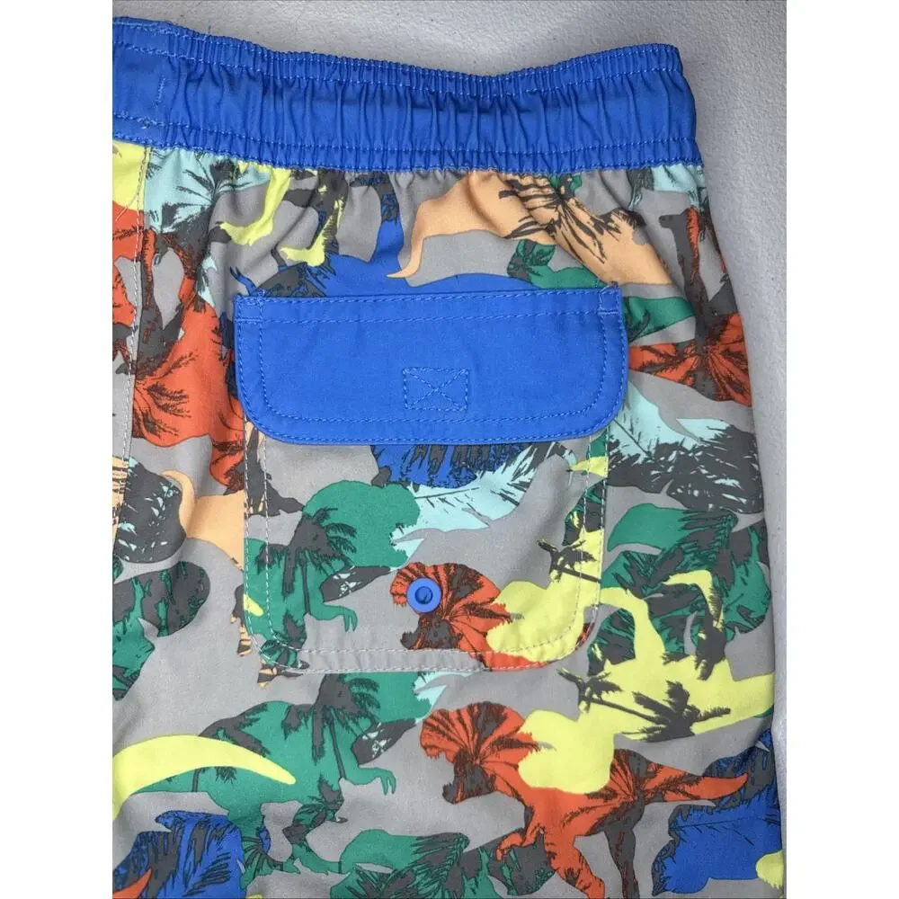 Wonder Nation Boys Quick Dry Swim Trunks Dinosaur Size XL (14-16) Mesh Lined